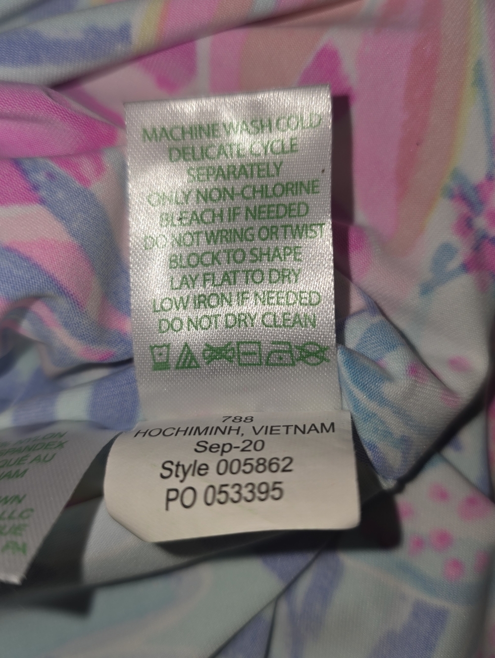 Lilly Pulitzer Skylar Swim Kaftan M Blue Pink Tropical Cover Up Tunic Dress - Picture 10 of 10